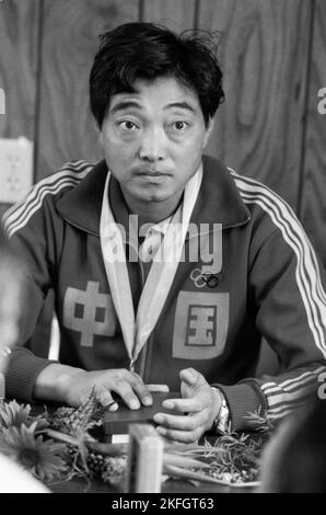 OLYMPIC SUMMERGAMES A LOS ANGELES USA 1984XU HAIFENG CINA goldmedaglia nel tiro libero pistola Foto Stock