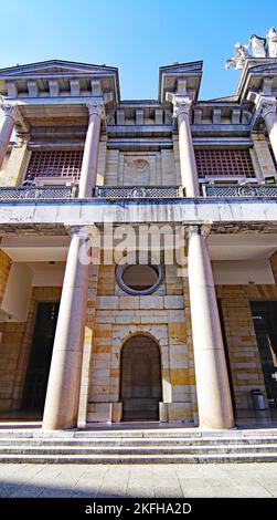 Vista dell'Università del lavoro di Gijón; Principato delle Asturie, Asturie, Spagna, Europa Foto Stock