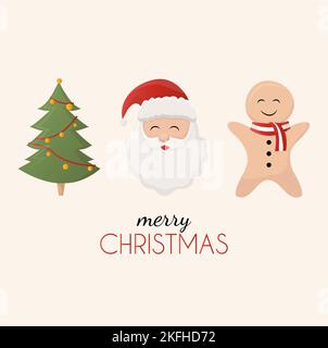 Natale decorazione ornamento icone set. Illustrazione isometrica delle icone ornamento decorazione di Natale. Foto Stock