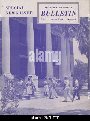 The Savannah state College Bulletin: Special News Issue, Vol. 9, No. 8, 1956-08. Foto Stock