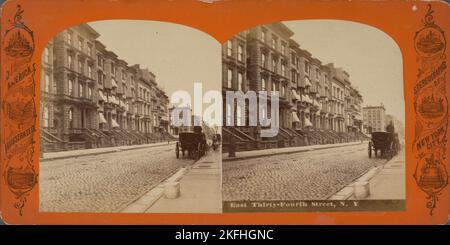 Est 34th Street, N.Y., c1850-1930. Altri titoli: America Illustrated, stereografie di New York City. Foto Stock