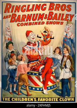 Ringling Bros e Barnum &amp; Bailey mostra combinata poster del circo, c1920. [Editore: Strobridge Litho Co.; luogo: Cincinnati [Ohio]] Foto Stock