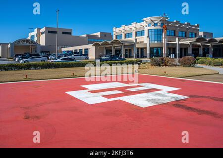 Helipad Medevac al Piedmont Eastside Medical Center di Snellville (Metro Atlanta), Georgia. (USA) Foto Stock