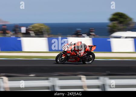 PHILLIP ISLAND, AUSTRALIA - NOVEMBRE 18: Michael Ruben Rinaldi d'Italia su Aruba.IT Racing - Ducati Ducati durante la 2022 FIM World Superbike Cha Foto Stock