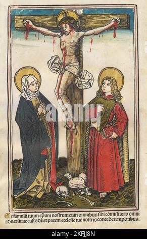 Cristo sulla Croce con la Vergine e San Giovanni, 1493. Foto Stock