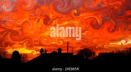 Cielo caldo, immagine concettuale composita Foto Stock