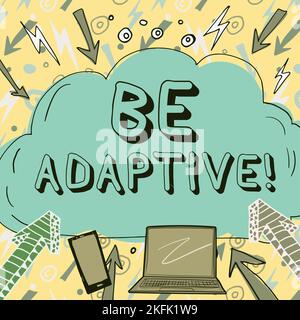 Il testo che mostra l'ispirazione è adattabile. L'idea di business fa la differenza essendo speciale e flessibile Foto Stock