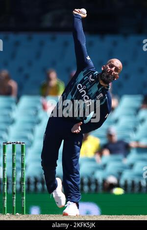 Moeen Ali d'Inghilterra durante la serie Dettol 2nd ODI match Australia vs Inghilterra a SCG, Sydney, Australia, 19th novembre 2022 (Foto di Patrick Hoelscher/News Images) a Sydney, Australia il 11/19/2022. (Foto di Patrick Hoelscher/News Images/Sipa USA) Foto Stock