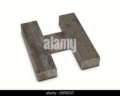 Alfabeto - lettere di metallo arrugginito con rivetti. Isolato su bianco  Foto stock - Alamy