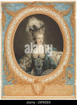 Maria Antonietta, 1777. "Marie-Antoinette d'Autriche, Reine de France et de Navarre". Foto Stock