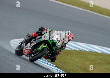 Sabato, 19 novembre, 2022. Campionato del mondo FIM Superbike. Phillip Island, Australia. Prove libere 3. Jonathan Rea, Kawasaki Racing Team World Superbike Foto Stock