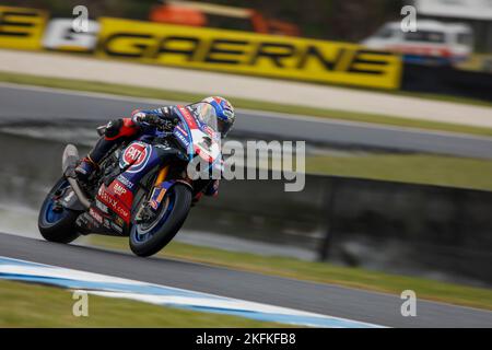 Sabato, 19 novembre, 2022. Campionato del mondo FIM Superbike. Phillip Island, Australia. Prove libere 3. Toprak Razgatlioglu. PATA Yamaha World Superbike Team. Foto Stock