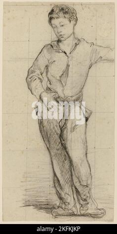 Young Man Standing (L&#xe9;on Leenhoff) (recto); (Sketch of Standing Boy (verso)), 1864/65. Attribuito a &#xc9;Douard Manet Foto Stock