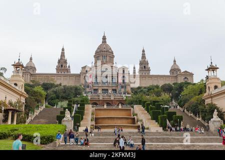 Palau Nacional Palau Nacional (Palazzo Nazionale) a Barcellona Foto Stock