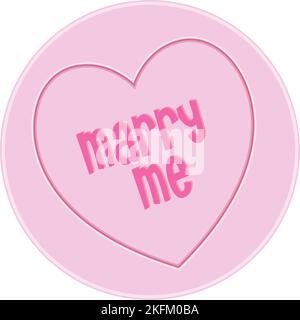 Amore cuore dolce Candy - sposarmi messaggio vettore Illustrazione Illustrazione Vettoriale