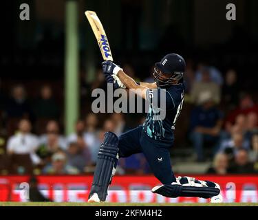 Moeen Ali of England bats durante il Dettol Series 2nd ODI match Australia vs Inghilterra a SCG, Sydney, Australia, 19th novembre 2022 (Photo by Patrick Hoelscher/News Images) a Sydney, Australia il 11/19/2022. (Foto di Patrick Hoelscher/News Images/Sipa USA) Foto Stock