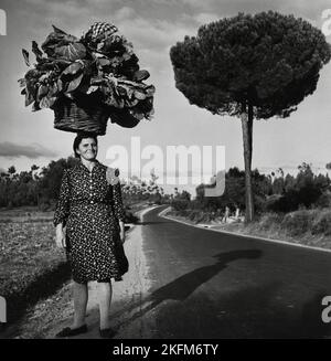 Charles Fenno Jacobs - Portogallo. Una donna contadina porta in testa i suoi prodotti da giardino-camion e il carico appare grande quanto un piccolo albero Foto Stock