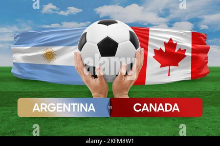 Argentina vs Canada nazionale squadre calcio partita concetto di competizione. Foto Stock