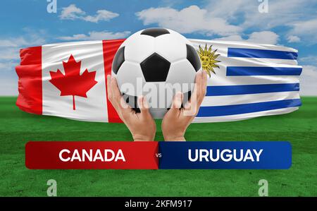 Canada vs Uruguay nazionale squadre calcio partita concetto di competizione. Foto Stock