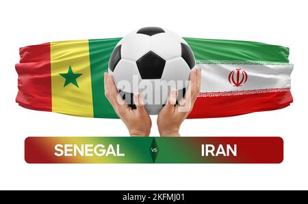 Senegal vs Iran nazionale squadre calcio partita di competizione concetto. Foto Stock