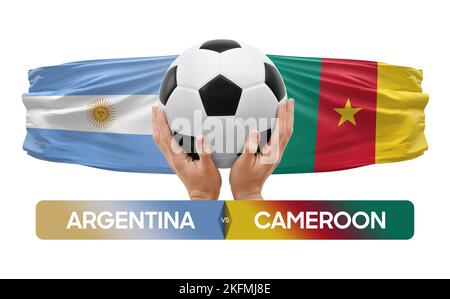 Argentina vs Camerun nazionale squadre calcio partita concetto di competizione. Foto Stock