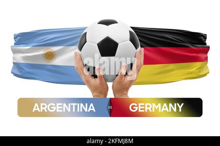 Argentina vs Germania nazionale squadre calcio partita concetto di competizione. Foto Stock