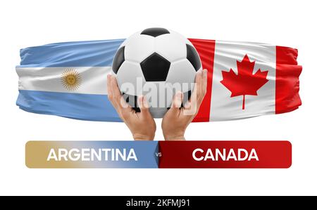 Argentina vs Canada nazionale squadre calcio partita concetto di competizione. Foto Stock