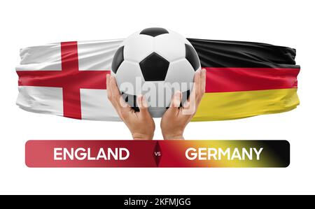 Inghilterra vs Germania nazionale squadre calcio partita di calcio concetto di competizione. Foto Stock