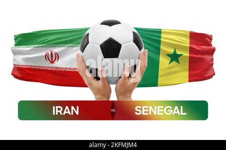 Iran vs Senegal nazionale squadre calcio partita di competizione concetto. Foto Stock