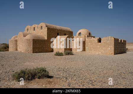 Qasr Amra o Quasayr Amra Desert Castle in Giordania esterno Foto Stock