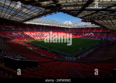 Una vista generale dell'interno dello stadio prima della finale della Coppa del mondo di Rugby League 2021 tra le donne australiane e le donne neozelandesi a Old Trafford, Manchester, sabato 19th novembre 2022. (Credit: Marco Fletcher | NOTIZIE MI) Credit: NOTIZIE MI & Sport /Alamy Live News Foto Stock