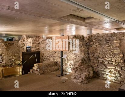 Trento città: Area archeologica - sotto il centro storico di Trento si trova l'antica città romana di Tridentum - Trentino Alto Adige, Italia Foto Stock