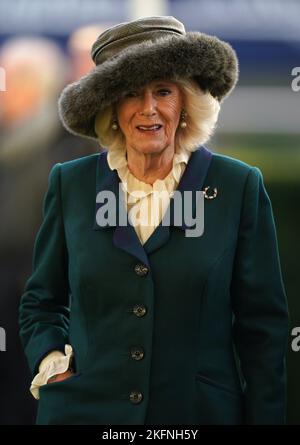 Il Queen Consort il Sabato del fine settimana di Novembre Racing all'Ippodromo di Ascot. Data immagine: Sabato 19 novembre 2022. Foto Stock