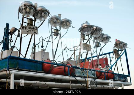 Barche da pesca a Poros, Grecia Foto Stock