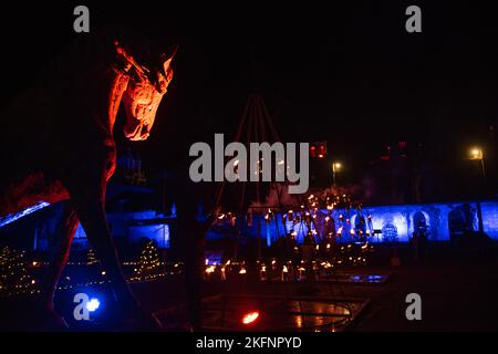 Luci di Natale a Blenheim Palace, 2020. Foto Stock