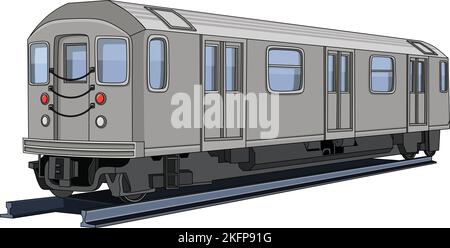 Illustrazione vettoriale del cartone animato del treno della metropolitana Illustrazione Vettoriale