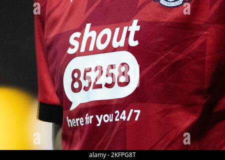 La partita della Sky Bet League 2 tra Stockport County e Leyton Orient all'Edgeley Park Stadium, Stockport, sabato 19th novembre 2022. (Credit: Mike Morese | MI News) Credit: MI News & Sport /Alamy Live News Foto Stock