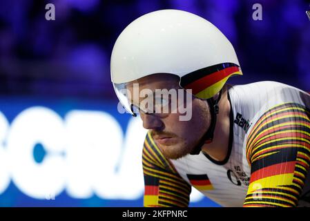 Berlino, Germania. 19th Nov 2022. Ciclismo/pista: Champions League, 2nd^ tappa. Moritz Malcharek dalla Germania. Credit: Jean-Marc Wiesner/dpa/Alamy Live News Foto Stock