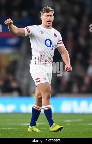 Guy Porter of England durante l'incontro internazionale autunnale Inghilterra vs Nuova Zelanda al Twickenham Stadium, Twickenham, Regno Unito, 19th novembre 2022 (Photo by Craig Thomas/News Images) Foto Stock