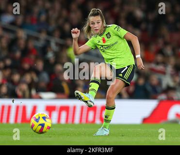 Londra, Inghilterra, 19th novembre 2022. Ella Toone del Manchester United in azione durante la partita della fa Women's Super League all'Emirates Stadium, Londra. L'immagine di credito dovrebbe essere: Kieran Cleeves / Sportimage Foto Stock
