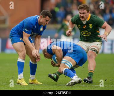 Genova, Italia, 19/11/2022, in occasione della ANS - Autumn Nations Series Italia, partita di rugby tra Italia e Sud Africa il 19 novembre 2022 allo Stadio Luigi Ferrarsi di Genova. Foto Nderim Kaceli Foto Stock