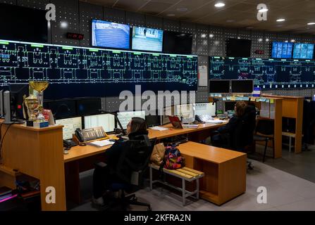 Bucarest, Romania - 18 novembre 2022: Il centro di dispatch della metropolitana di Bucarest è aperto al pubblico in occasione del 43rd° anniversario del Buc Foto Stock