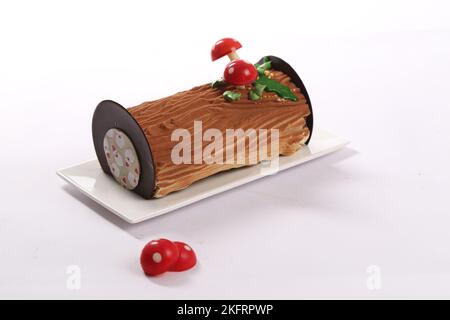 brouche realizzato per la celebrazione del festival di natale girato su sfondo bianco in studio Foto Stock