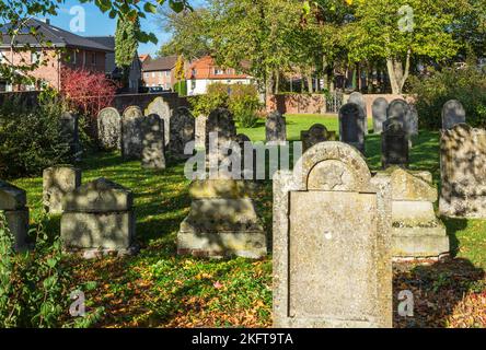 Germania, Vreden, Berkel, Westmuensterland, Muensterland, Westfalia, Renania settentrionale-Vestfalia, NRW, cimitero ebraico, tombe, lapidi, fine estate, autunno Foto Stock