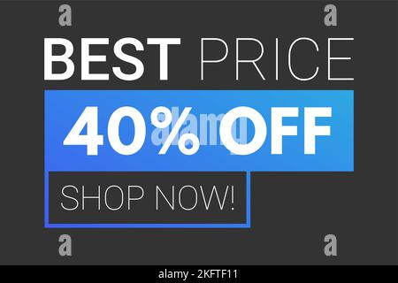 miglior prezzo 40% di sconto banner isolato Illustrazione Vettoriale