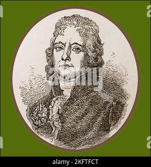 Un ritratto inciso fine 19th ° secolo di Talleyrand. Carlo-Maurice de Talleyrand-Périgord (1754 – 1838) fu Principe di Benevento, 1st. La sua professione era un clergyman francese ma che ha anche servito come politico prominente & clergyman e diplomatico di alto livello e prima che la Rivoluzione francese diventasse Vescovo di Autun. --- un ritratto gravé de Talleyrand à la fin du 19ème siècle. Charles-Maurice de Talleyrand-Périgord (1754 – 1838) 1er principe di Bénévent, principe di Talleyrand. L'ecclésiastique francese a également servi de diplomate et politicien. Foto Stock
