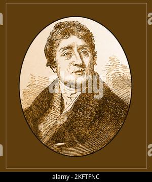 Un ritratto inciso alla fine del 19th ° secolo di Thomas Telford (1757-1834) è stato un famoso ingegnere civile scozzese. Famoso per il suo lavoro su ponti, tunnel, strade, canali ecc divenne noto come il Colosso delle strade (un pun sul nome Colosso di Rodi) Foto Stock