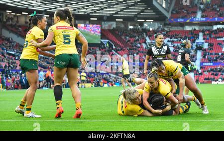 Manchester INGHILTERRA - 19 NOVEMBRE. Incontro durante la finale della Coppa del mondo di rugby tra Australia e Nuova Zelanda all'Old Trafford il 19 - 2022 novembre a Manchester Inghilterra. Foto Stock