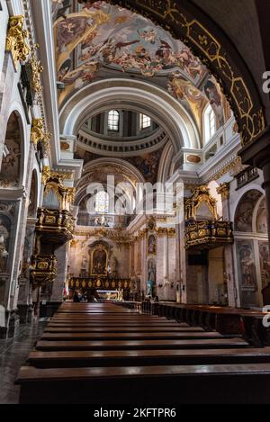 All'interno della cattedrale di San Nicola a Lubiana, capitale della Slovenia Foto Stock