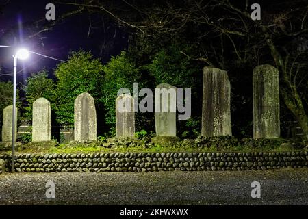 Bel Santuario di Wakamiya illuminato di notte a Shizuoka, Giappone Foto Stock